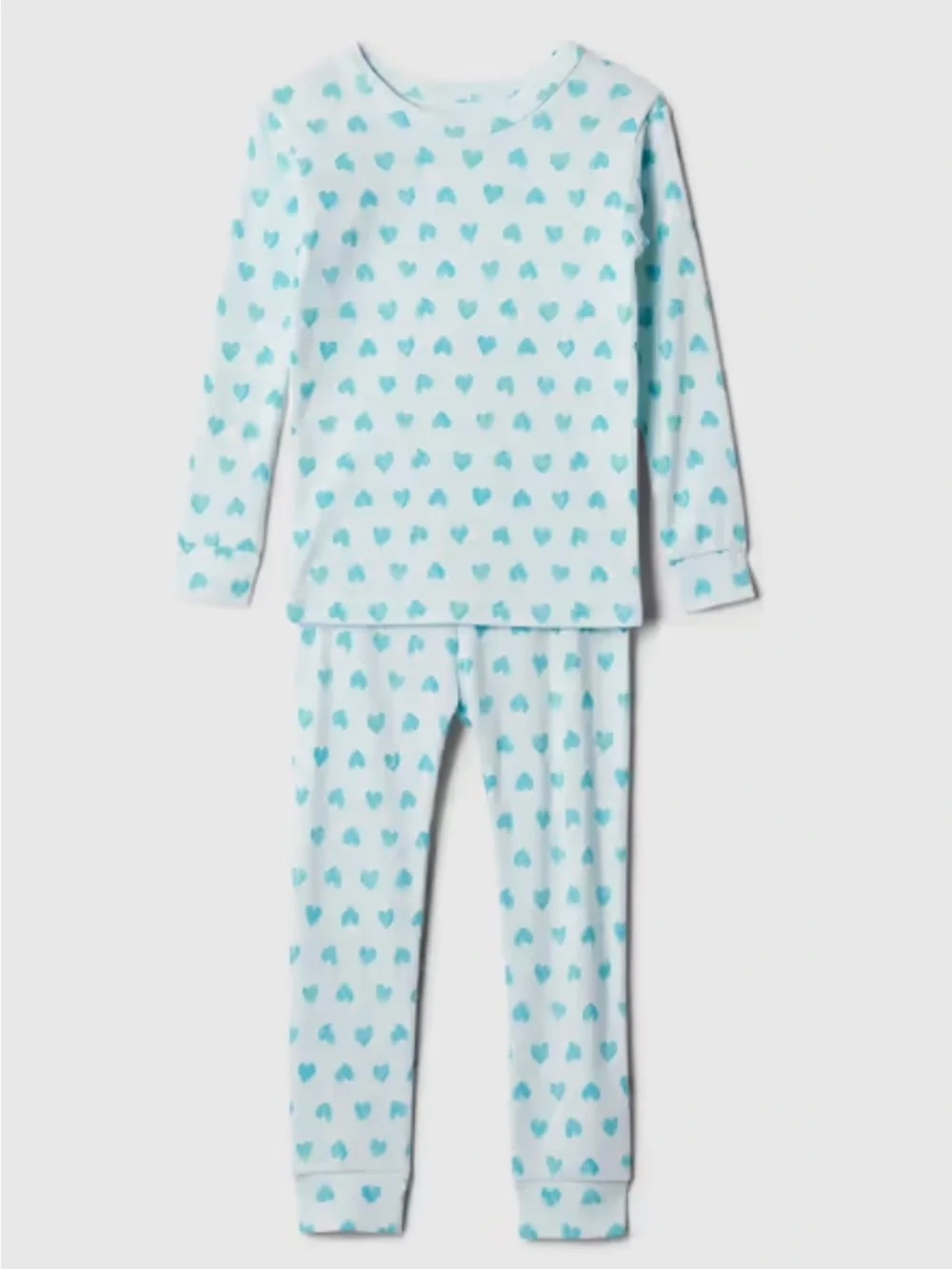 GAP Girls Aqua Blue Heart Pajamas Size 5